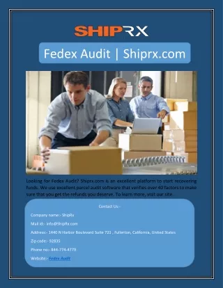 Fedex Audit | Shiprx.com