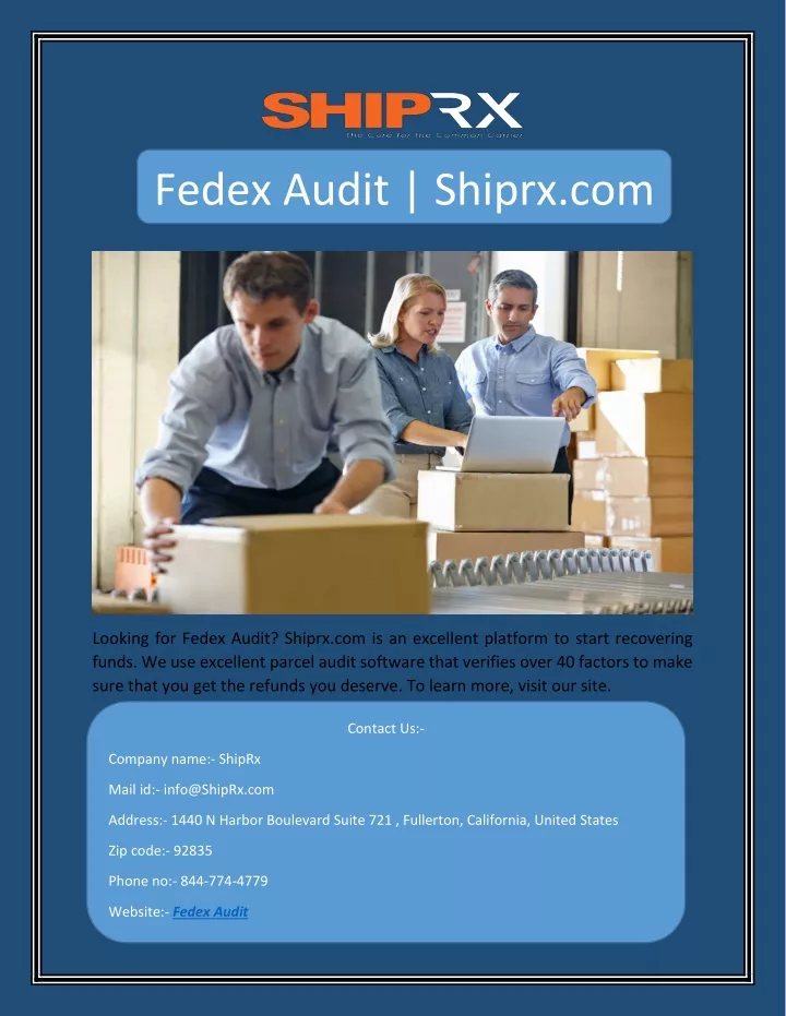 fedex audit shiprx com
