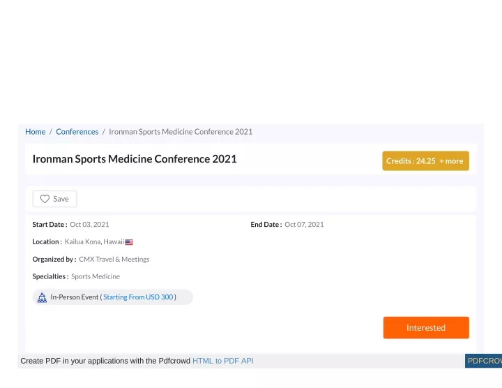 home conferences ironman sports medicine