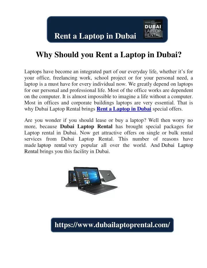 rent a laptop in dubai