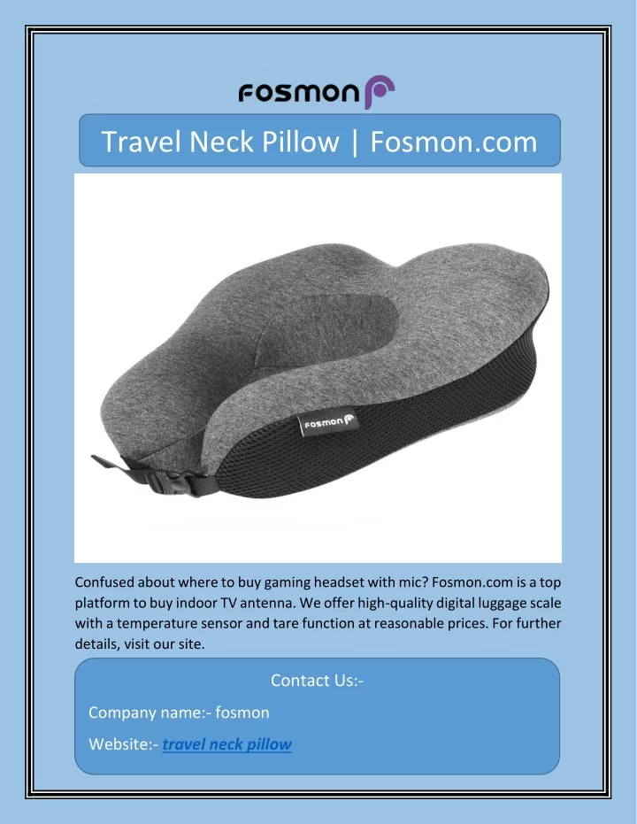 travel neck pillow fosmon com