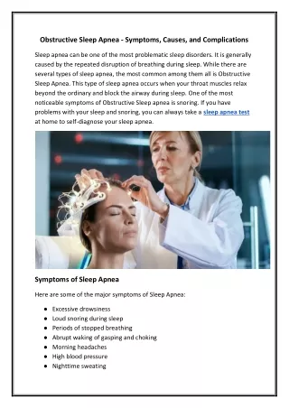 obstructive sleep apnea symptoms causes