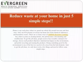 Reduce waste at your home in just 5 simple steps!!