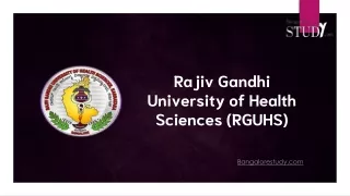 rajiv gandhi university of health sciences rguhs