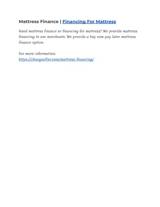 mattress finance financing for mattress