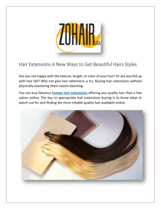 Hair Extensions A New Ways to Get Beautiful Hairs Styles | Zohair USA