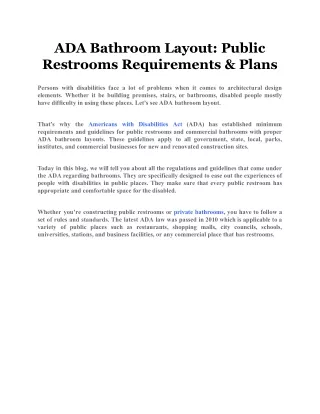 ada bathroom layout public restrooms requirements