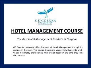 Hotel Management Course