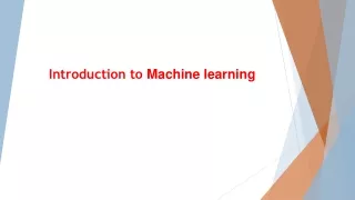 introduction to machine learning