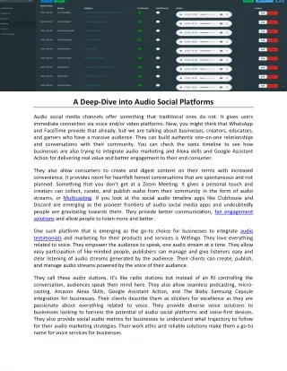 a deep dive into audio social platforms