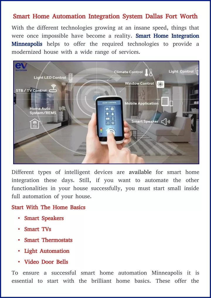 smart home automation integration system dallas