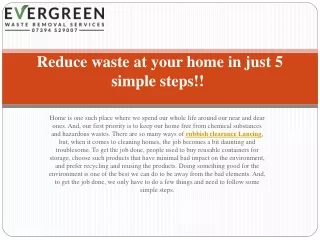 Reduce waste at your home in just 5 simple steps!!