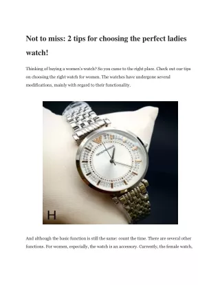 not to miss 2 tips for choosing the perfect ladies