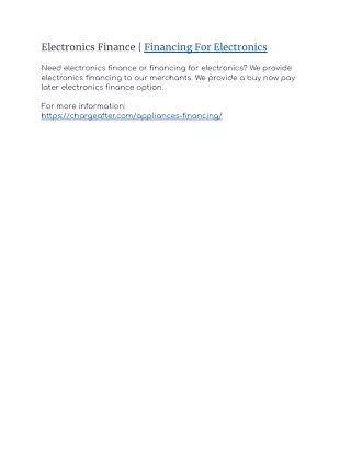 electronics finance financing for electronics