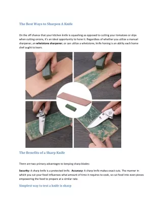 the best ways to sharpen a knife