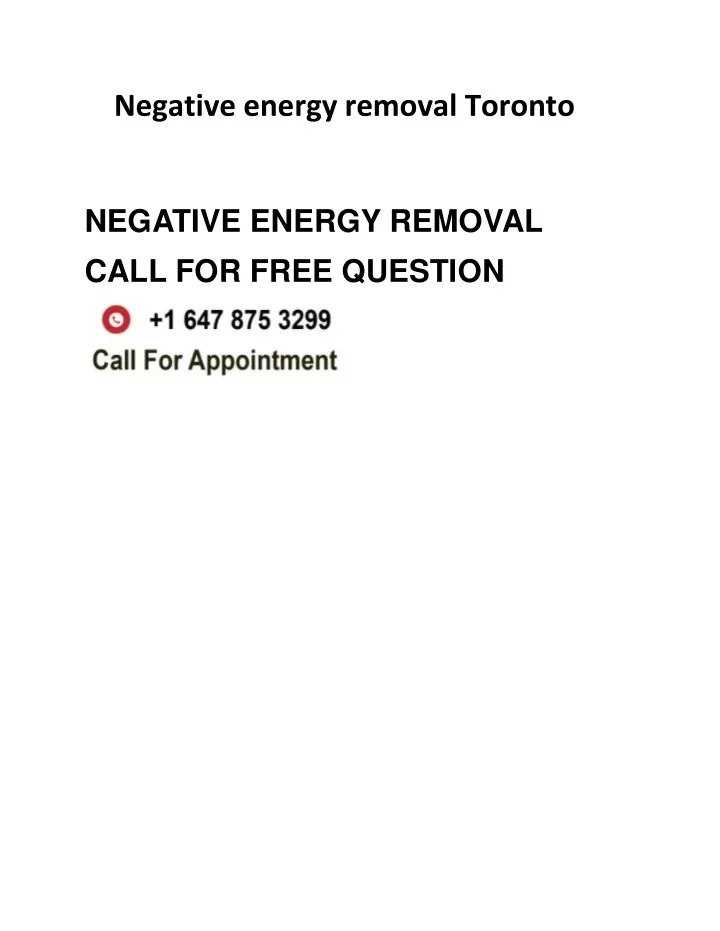 negative energy removal toronto