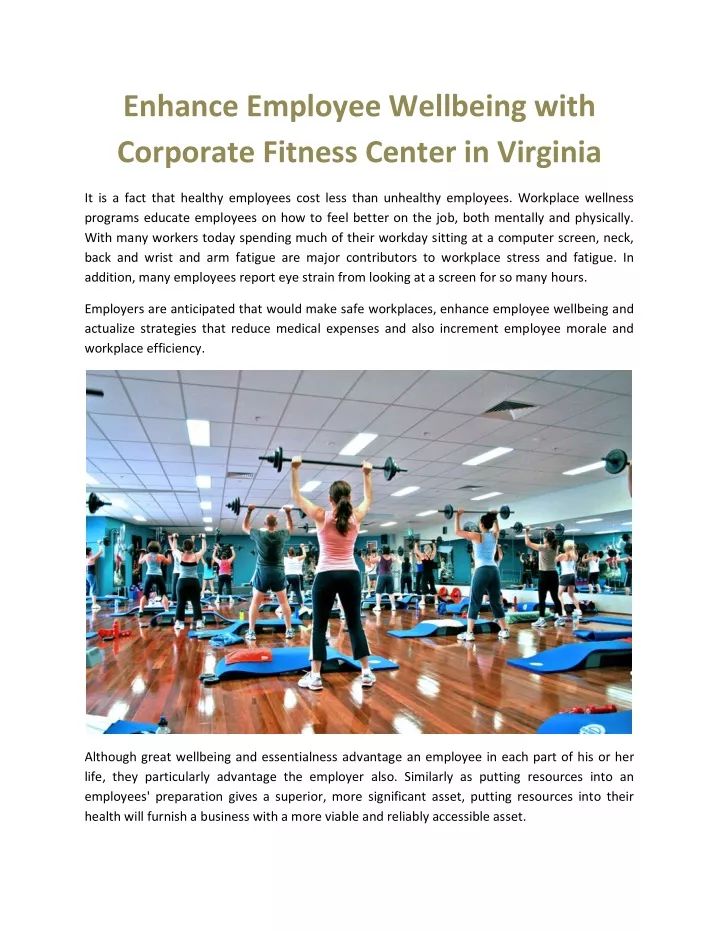 enhance employee wellbeing with corporate fitness