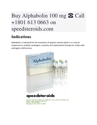 Buy Alphabolin 100 mg ☎️ Call  1801 613 0663 on speedsteroids.com