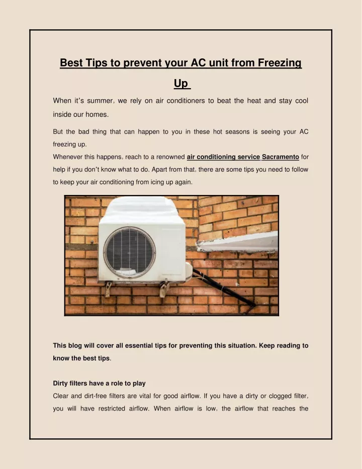 best tips to prevent your ac unit from freezing