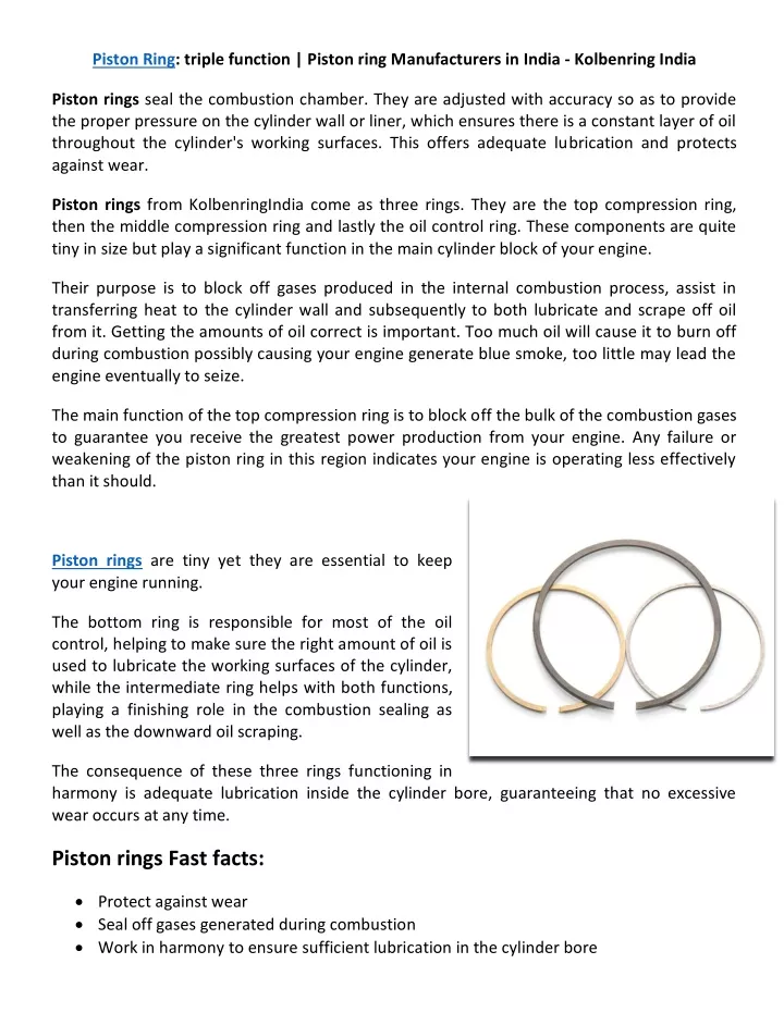 piston ring triple function piston ring