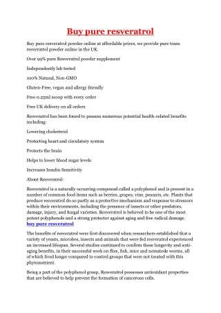 buy pure resveratrol