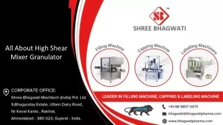 All About High Shear Mixer Granulator
