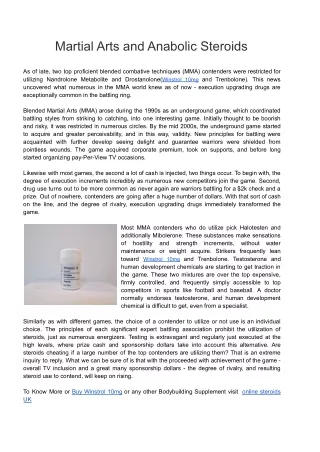 martial arts and anabolic steroids