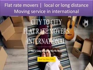 Local Distance Moving service in international
