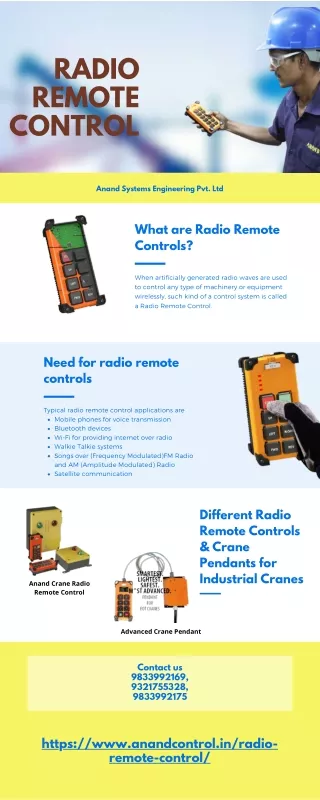 Radio remote control for EOT cranes in India