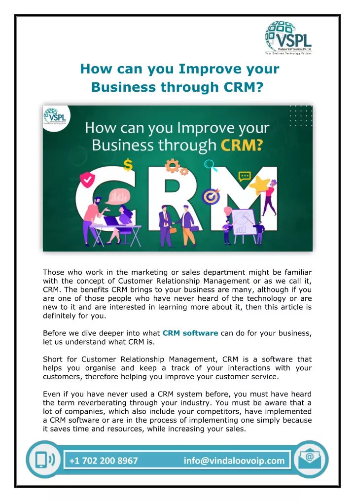 how can you improve your business through crm