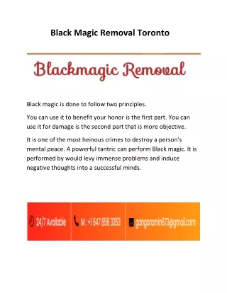 Black Magic Removal Toronto