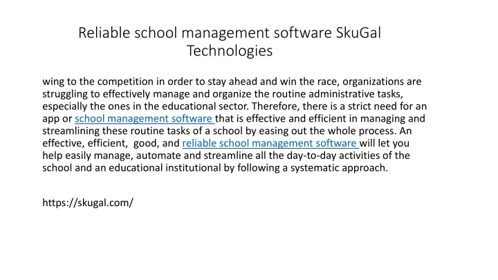 reliable school management software skugal technologies