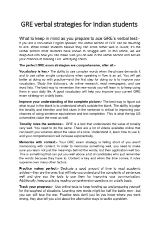 gre verbal strategies for indian students
