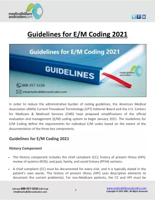 guidelines for e m coding 2021
