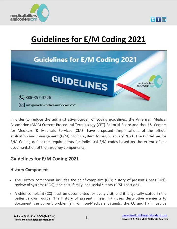 PPT - Guidelines for E/M Coding 2021 PowerPoint Presentation, free ...