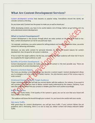 what are content development services