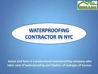 Waterproofing Concrete Contractor In NYC