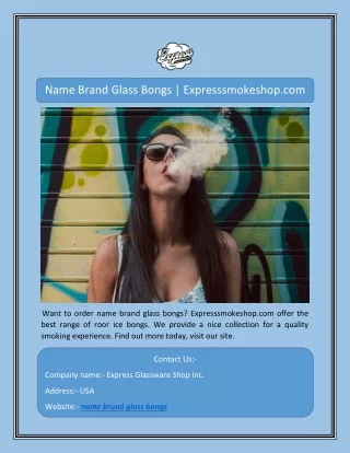 Name Brand Glass Bongs | Expresssmokeshop.com