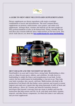 a guide to men s best multivitamin