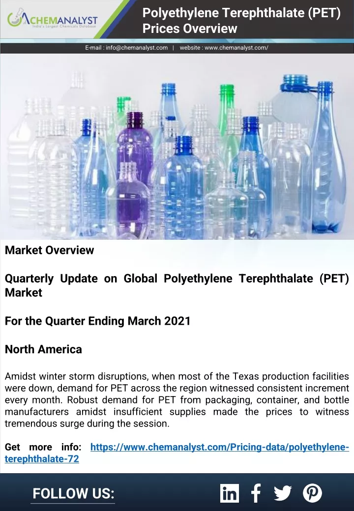 polyethylene terephthalate pet prices overview