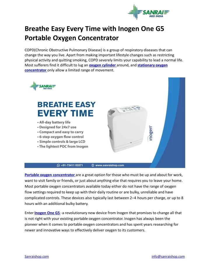 breathe easy every time with inogen one g5 portable oxygen concentrator