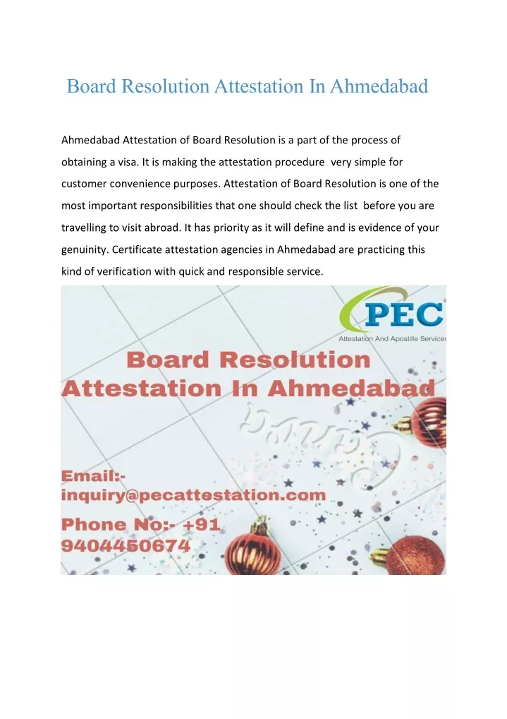 board resolution attestation in ahmedabad