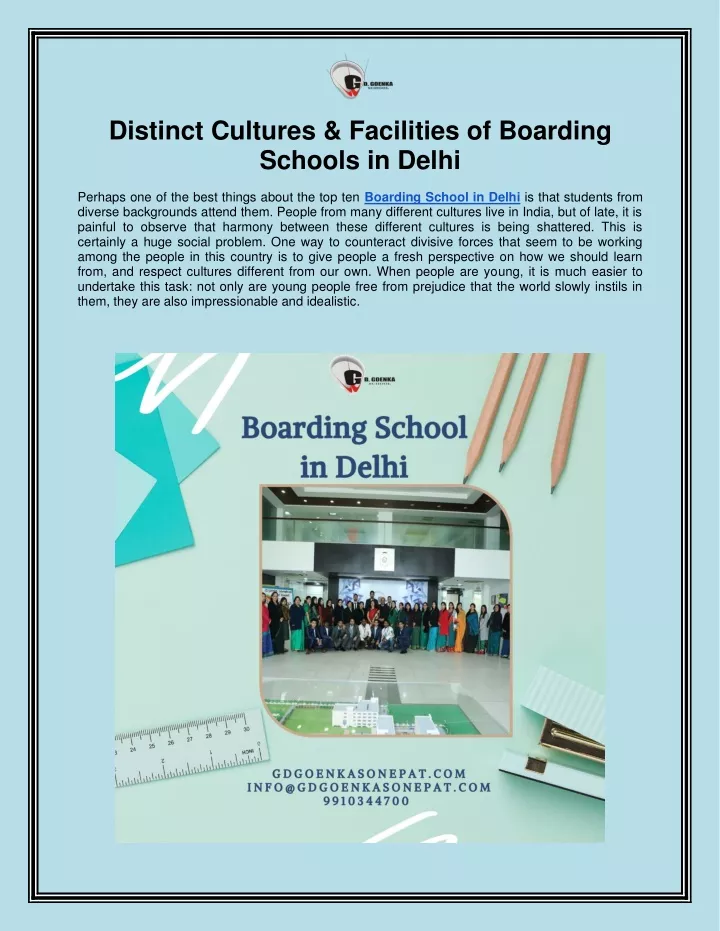 distinct cultures facilities of boarding schools