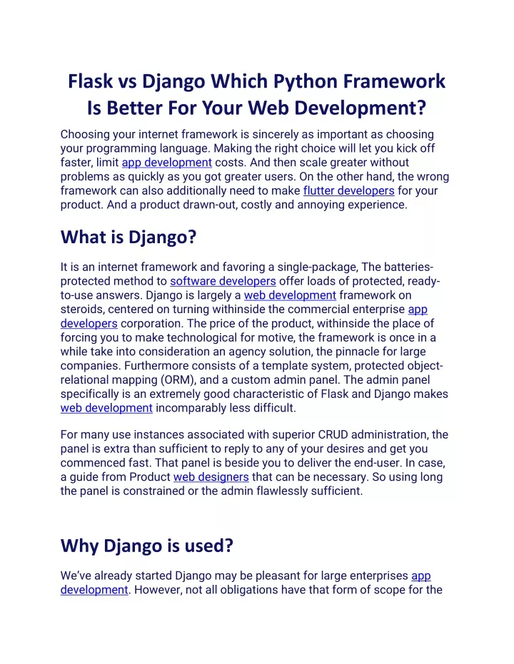 flask vs django which python framework is better