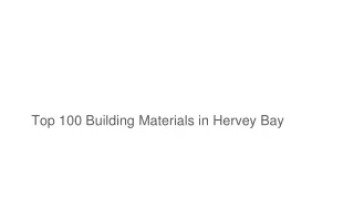 top 100 building materials in hervey bay