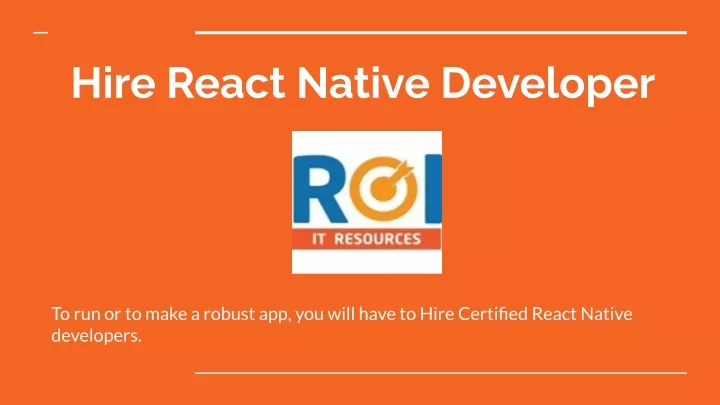 PPT - Hire React Native Developer PowerPoint Presentation, Free ...