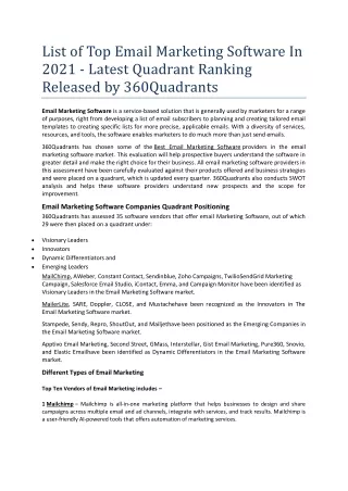 list of top email marketing software in 2021