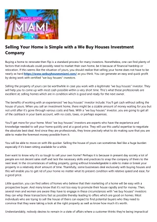 selling your home is simple with a we buy houses