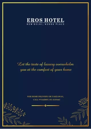 Eros Home Delivery and Takeaway Menu