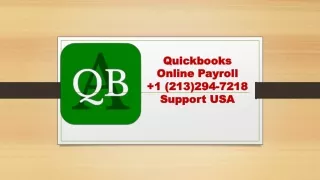 Quickbooks Online Payroll  1 (213)294-7218 Support USA